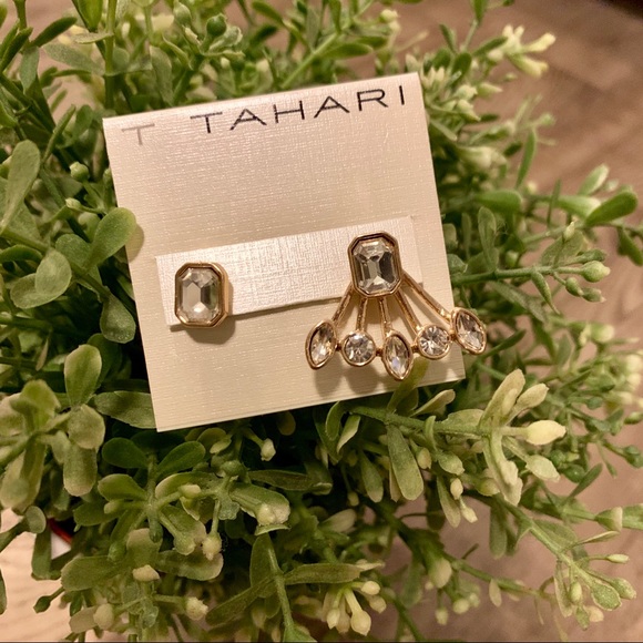 Tahari Rose Gold Removable Drop Earring - Picture 3 of 5